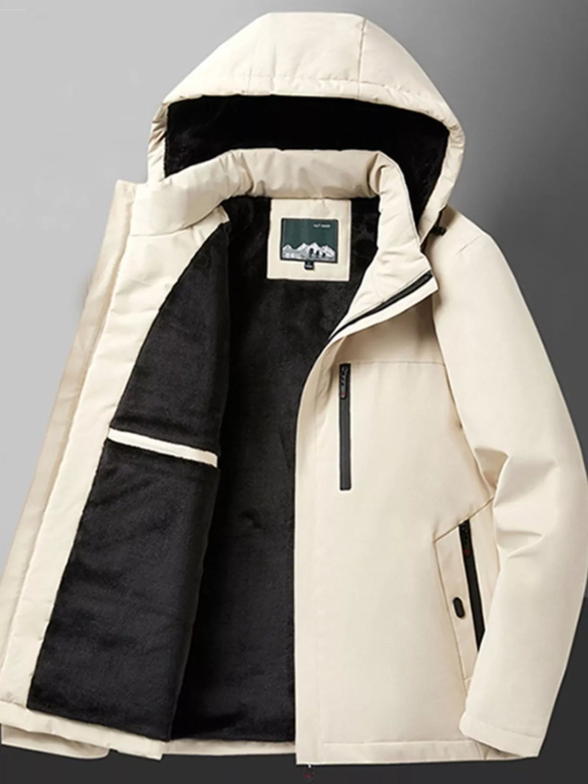 Men's Plus Size Warm Fleece Lined Hooded Winter Coat