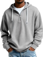 Mens Long-Sleeve Hooded Jacket Loose-Fit Casual Sweatshirt