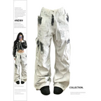 Y2K Vintage White Cargo Jeans - High Waist