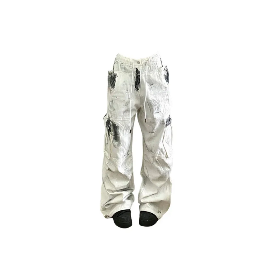 Y2K Vintage White Cargo Jeans - High Waist