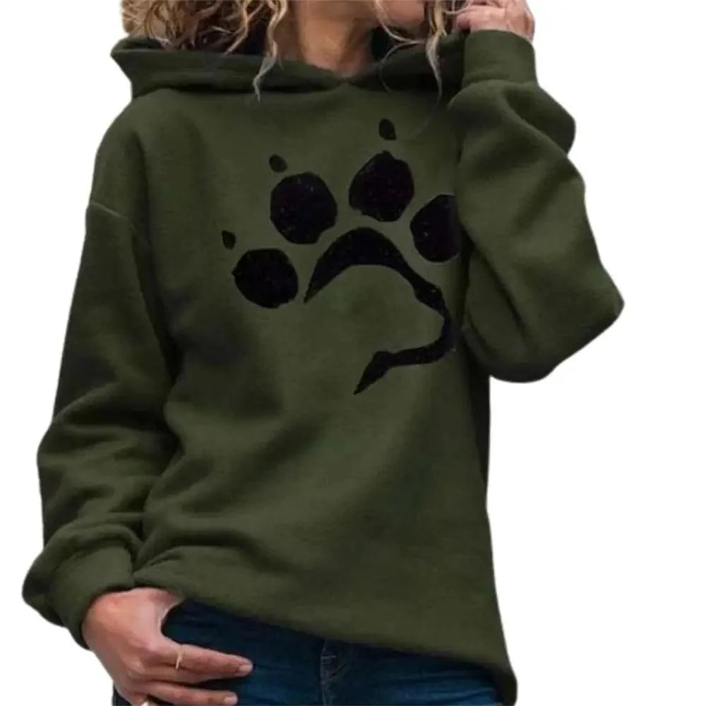 Dog Paw Print Hooded Sweatshirt