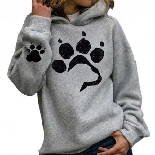 Dog Paw Print Hooded Sweatshirt