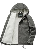 Men's Plus Size Sherpa Lined Hooded Winter Jacket