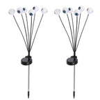 2Packs Solar Scary Eyeballs Lights Outdoor Halloween Decoration Swaying Light Halloween Path Lights Ornaments with Total 12LED IP65 Waterproof for Yar