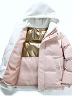 Men's Full Size Two-Tone Hooded Puffer Jacket Plus Size