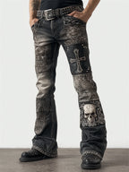 Womens Denim Jeans  Womens Trousers With Colorful 3D Floral Prints