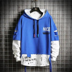 Hooded Sweatshirts Mens Letter Print Hoodies Streetwear Hip Hop Pullover Hoodie Men's Hooded Sweatshirt Men's Contrast Color Patchwork Hooded Sweatshirt Long Sleeve Pocket Jacket