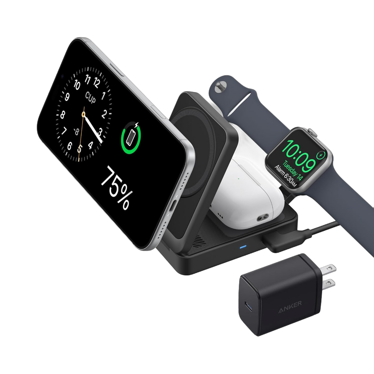 Foldable 3-in-1 Wireless Charging Station
