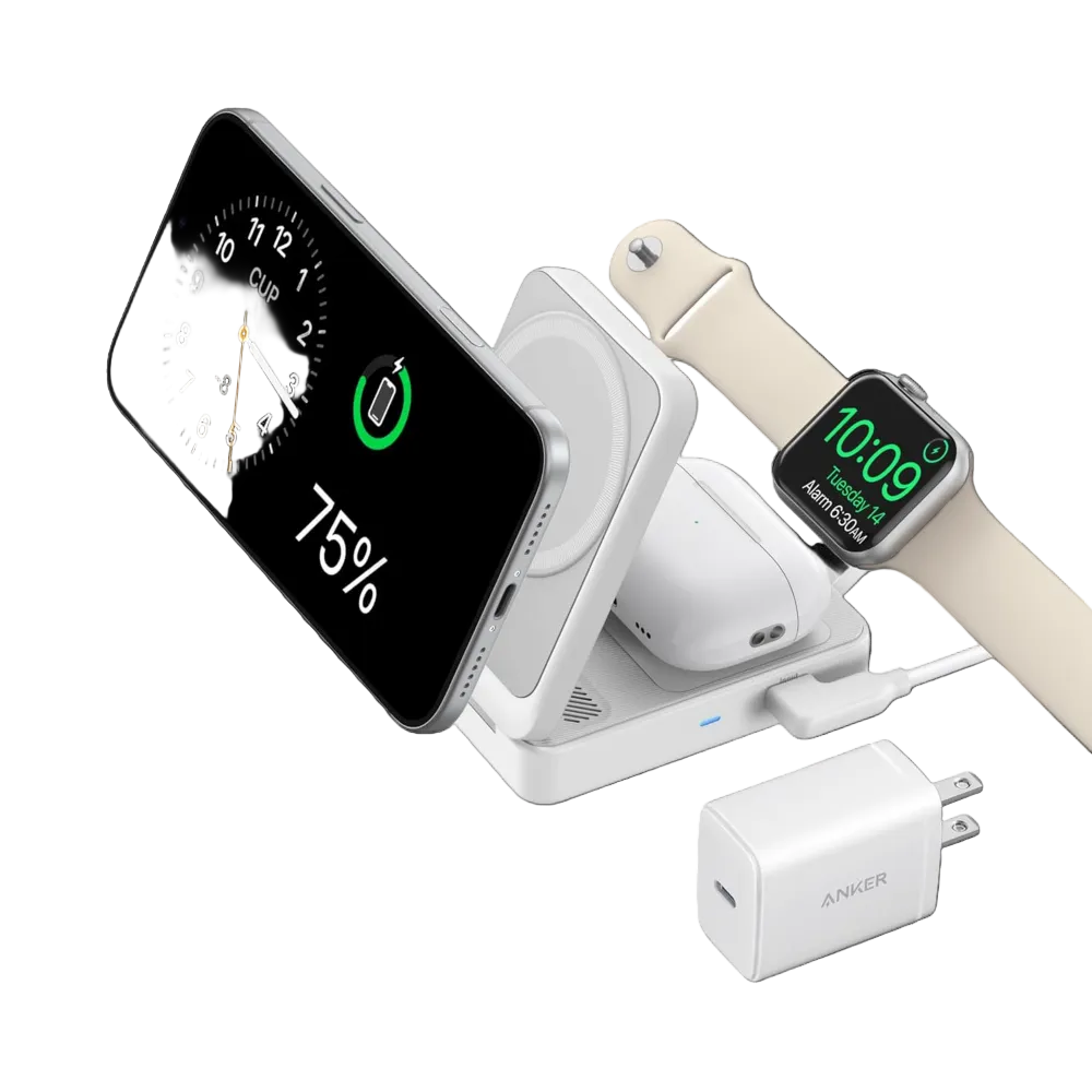 Foldable 3-in-1 Wireless Charging Station