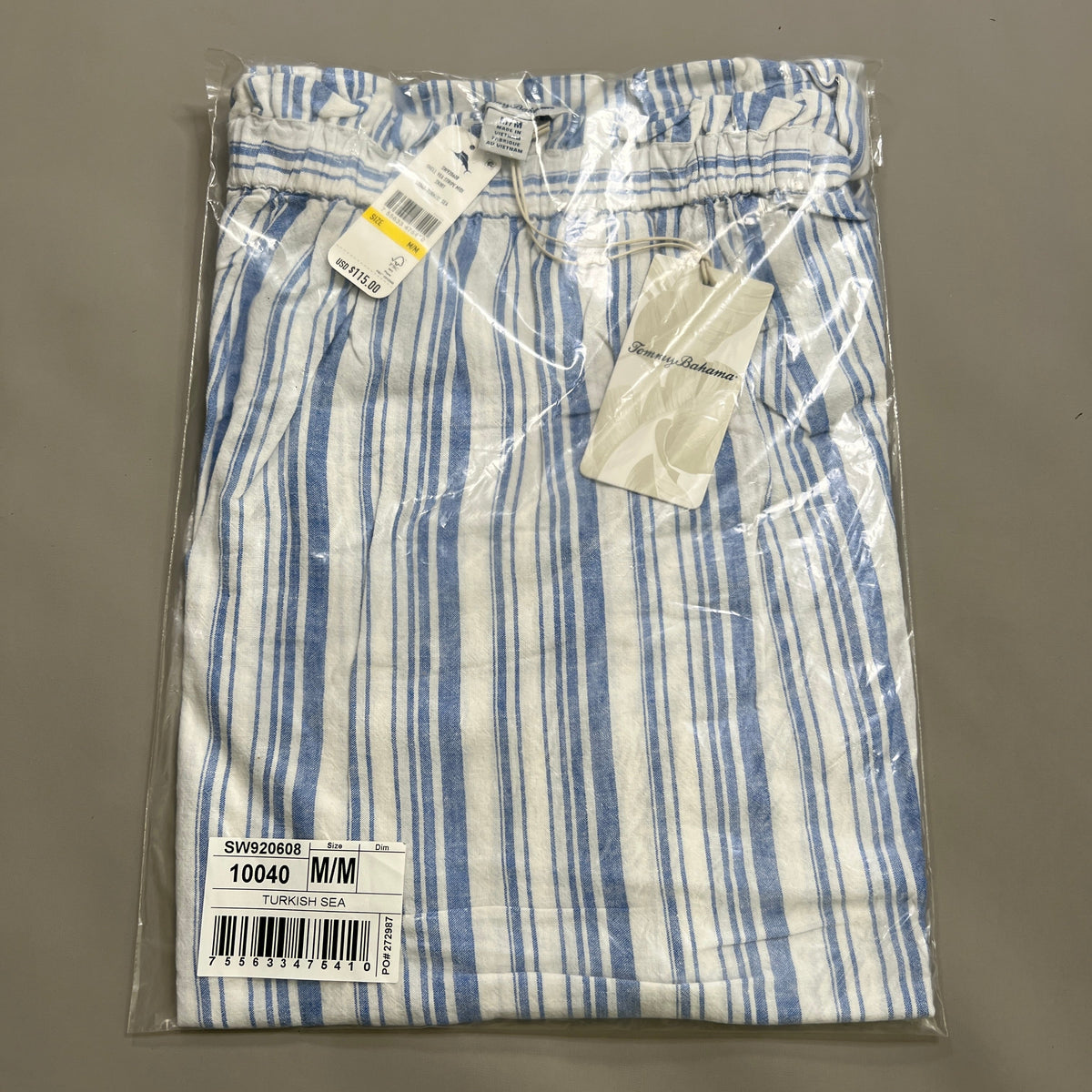 Striped Linen Rayon Midi Skirt