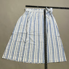 Striped Linen Rayon Midi Skirt