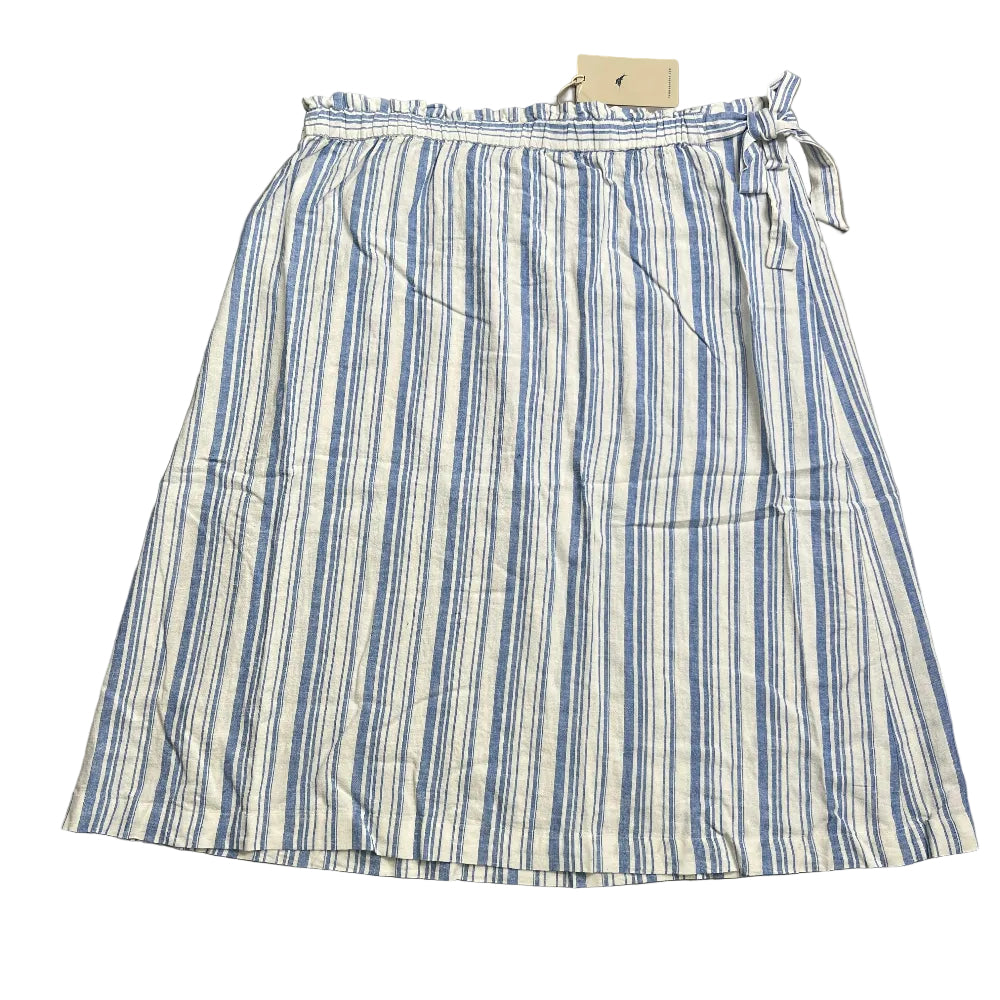 Striped Linen Rayon Midi Skirt