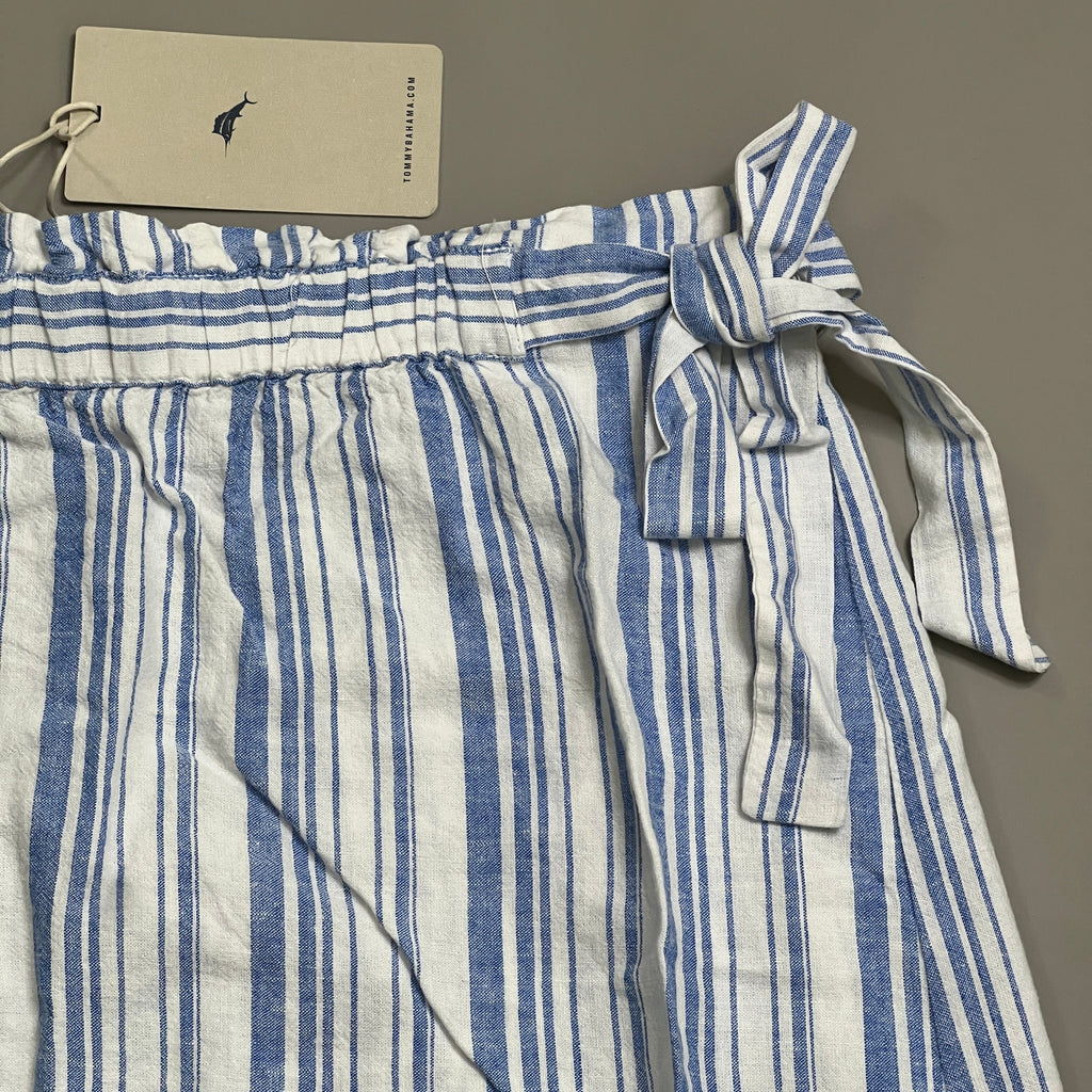 Striped Linen Rayon Midi Skirt