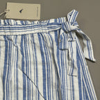 Striped Linen Rayon Midi Skirt