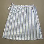 Striped Linen Rayon Midi Skirt