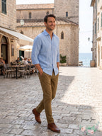 Olive Stretch Slim Fit Trousers