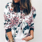 Floral Zip-Up Bomber Jacket