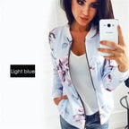 Floral Zip-Up Bomber Jacket