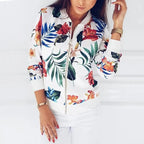 Floral Zip-Up Bomber Jacket