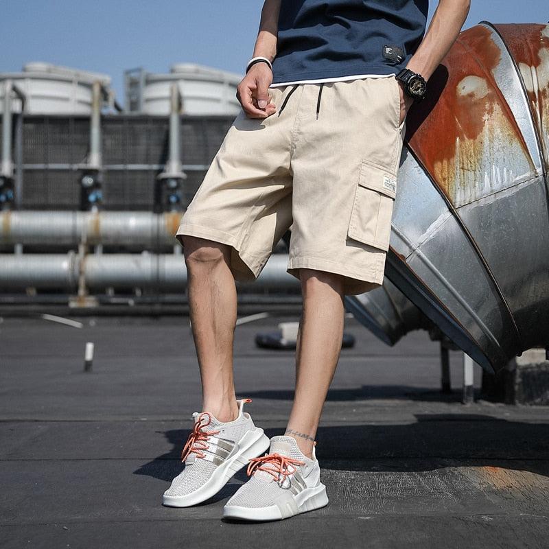 Loose Cotton Cargo Shorts