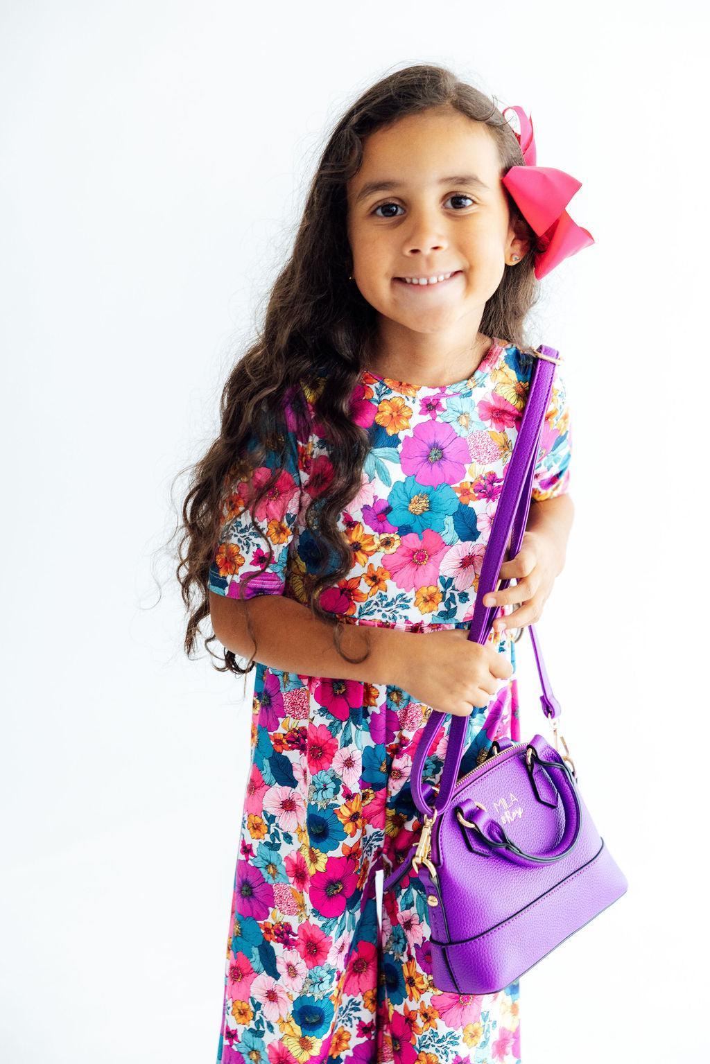 Retro Bloom Girls Wide Leg Jumpsuit