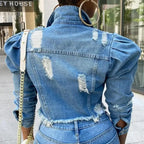Women's Ripped Denim Jacket