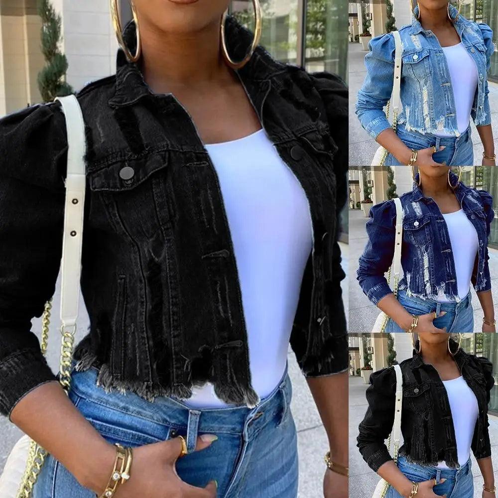 Women's Ripped Denim Jacket
