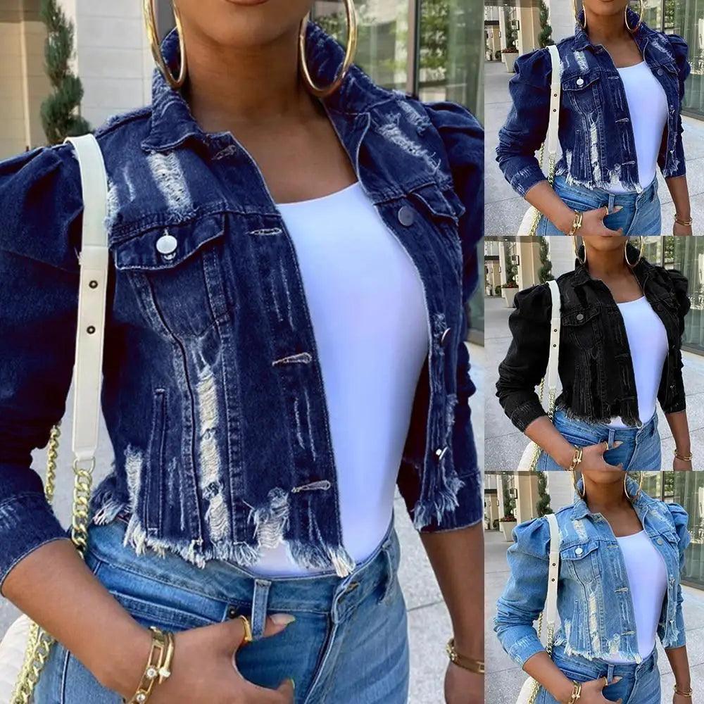Women's Ripped Denim Jacket