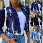 Women's Ripped Denim Jacket