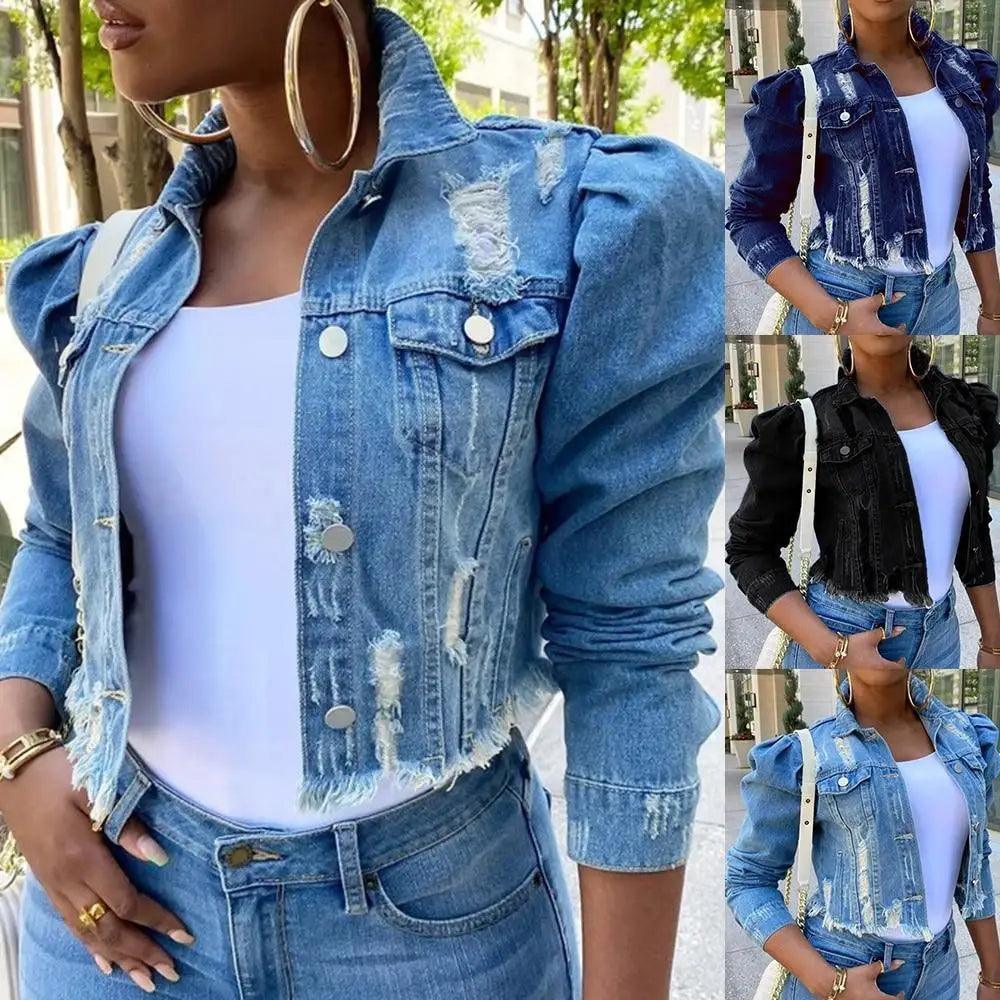 Women's Ripped Denim Jacket