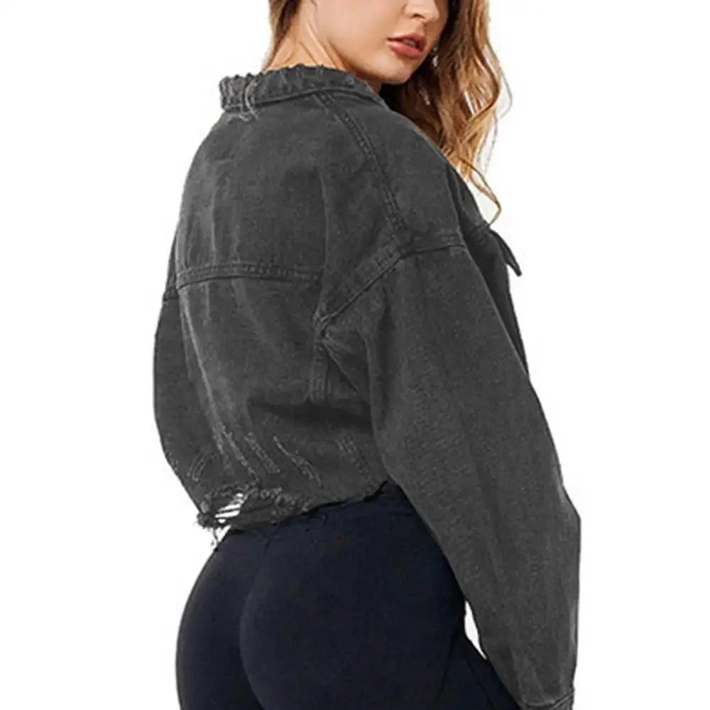 Women's Ripped Denim Jacket