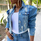 Women's Ripped Denim Jacket