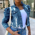 Women's Ripped Denim Jacket
