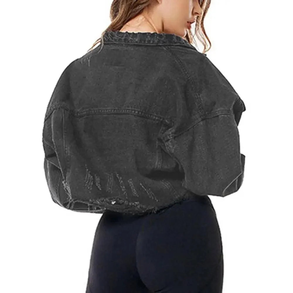 Women's Ripped Denim Jacket