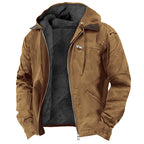 Chaqueta Polar Hombre Otoño Invierno con Capucha Cremallera Casual