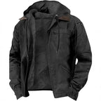 Chaqueta Polar Hombre Otoño Invierno con Capucha Cremallera Casual
