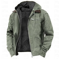 Chaqueta Polar Hombre Otoño Invierno con Capucha Cremallera Casual