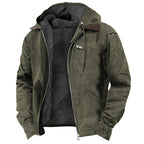 Chaqueta Polar Hombre Otoño Invierno con Capucha Cremallera Casual