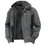 Chaqueta Polar Hombre Otoño Invierno con Capucha Cremallera Casual