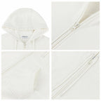 AMERICLOUD Women's Soft Brushed Fleece Zip Up Hoodie White XXL New