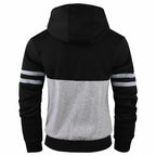 OHSNMAKSL Men's Full Zip Fleece Hoodie Jacket Black/Gray Size XL