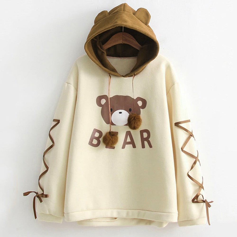 Bear Cap Fleece Hooded Sweatshirt