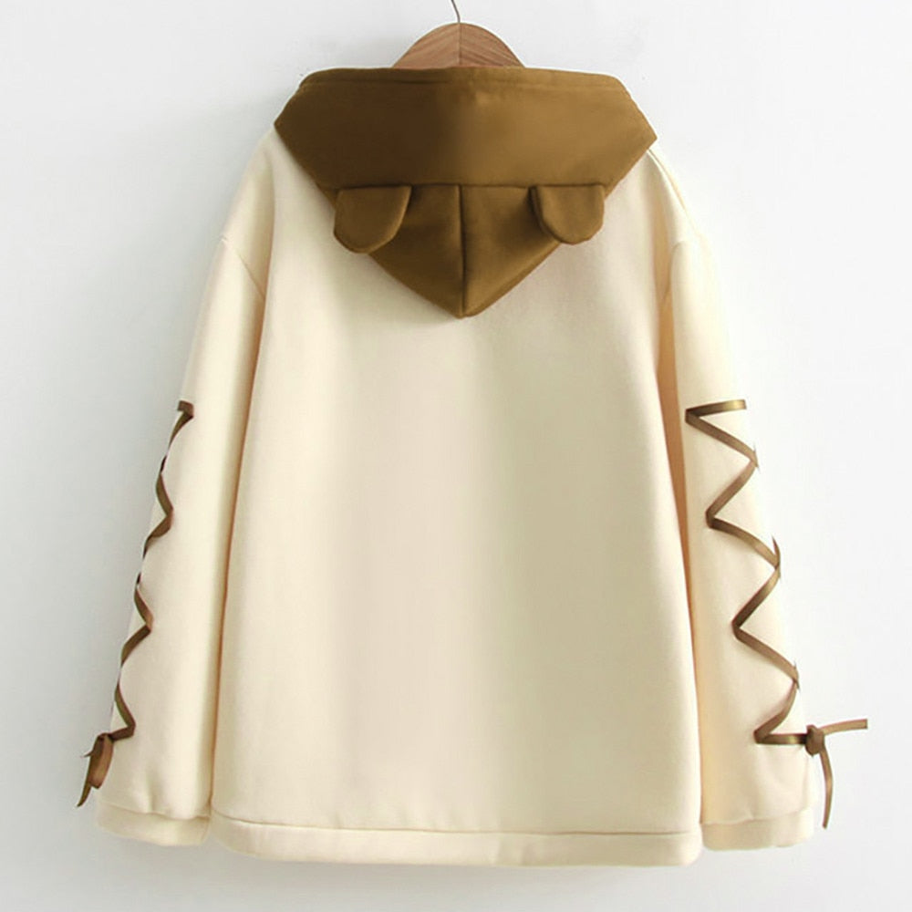 Bear Cap Fleece Hooded Sweatshirt