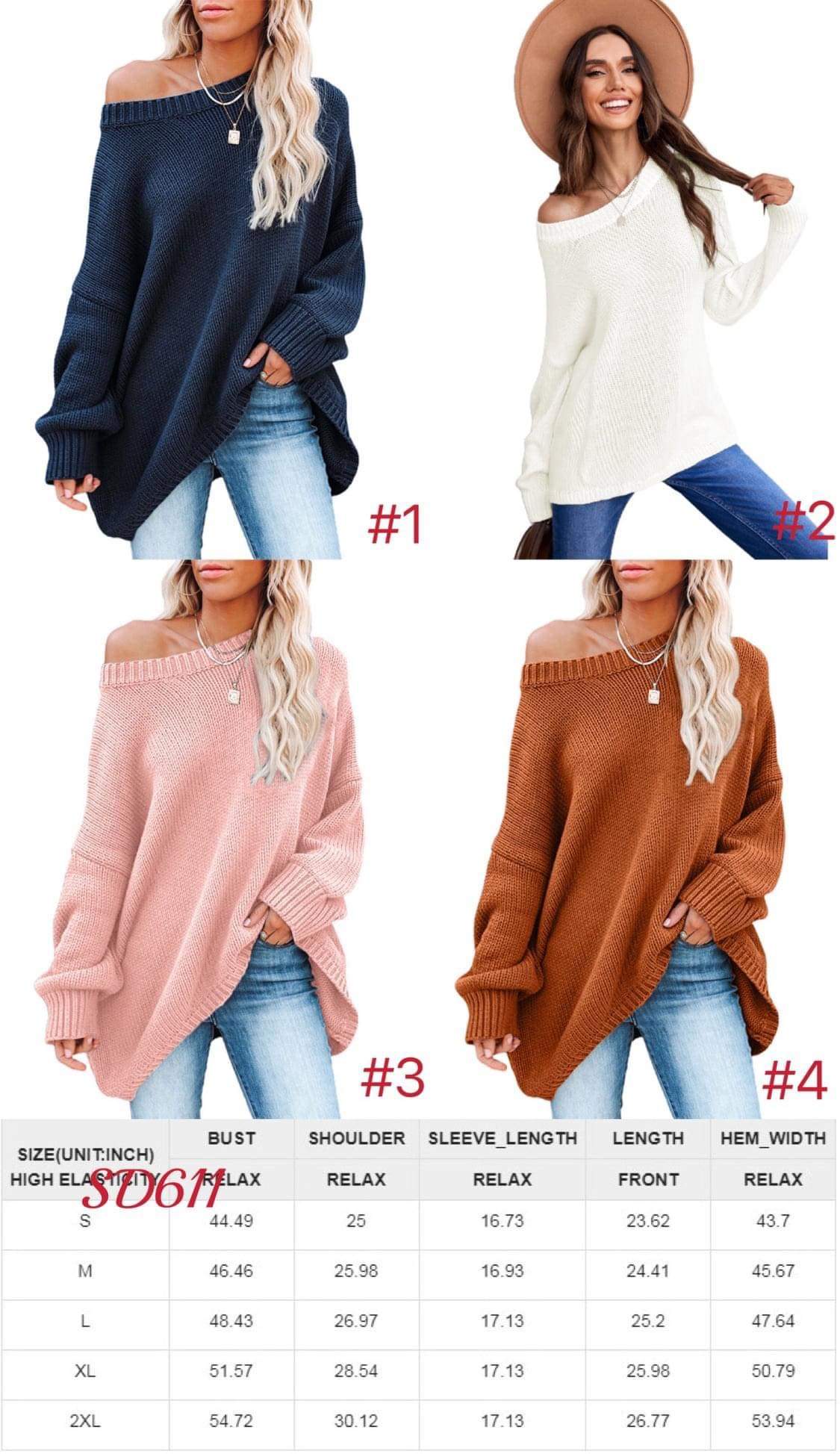 Off the Shoulder Sweater (Navy)