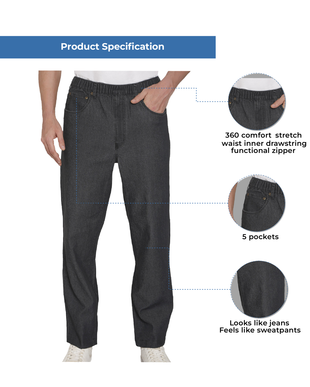 Pull-On Denim Twill Pants