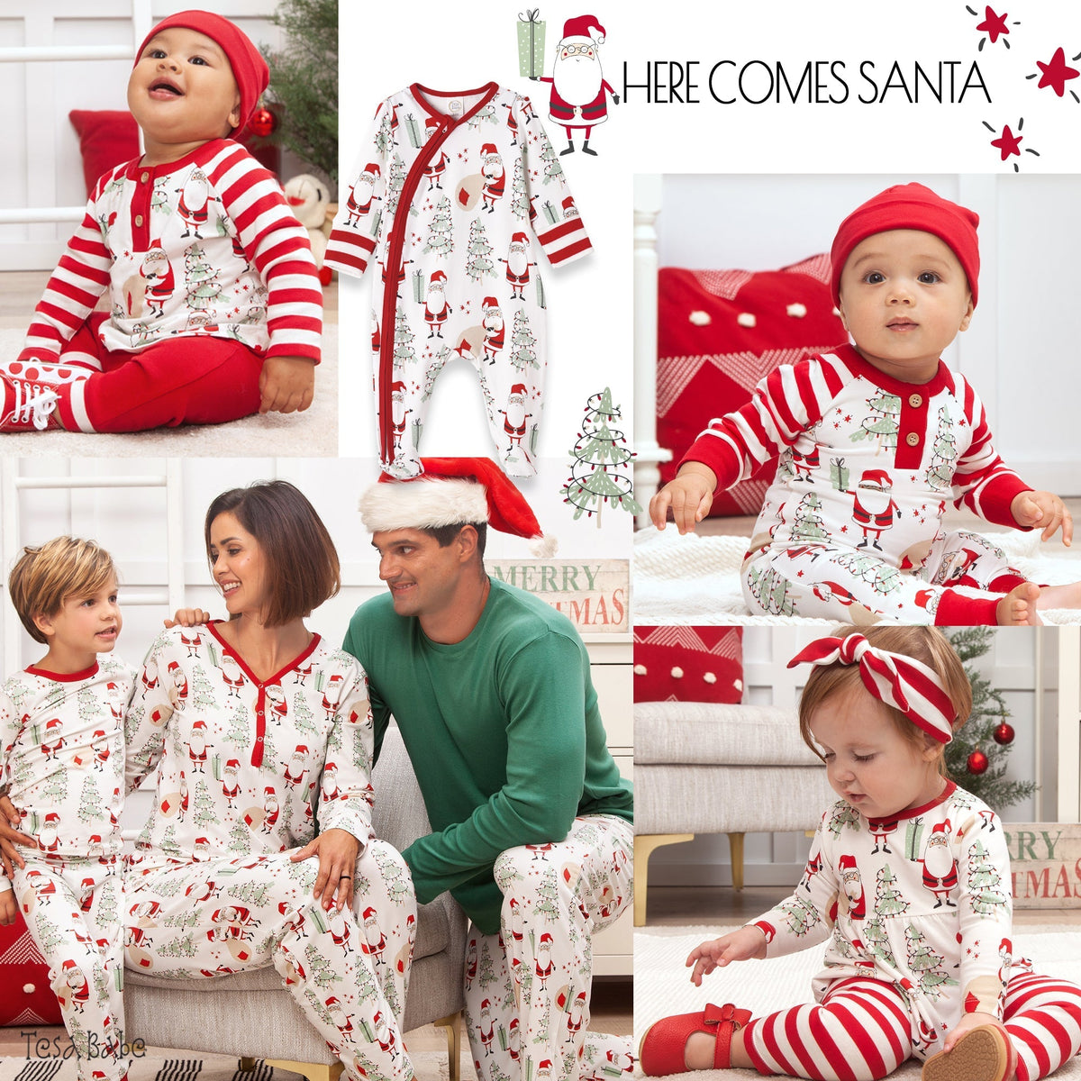Santa Family Matching Bamboo Pajamas