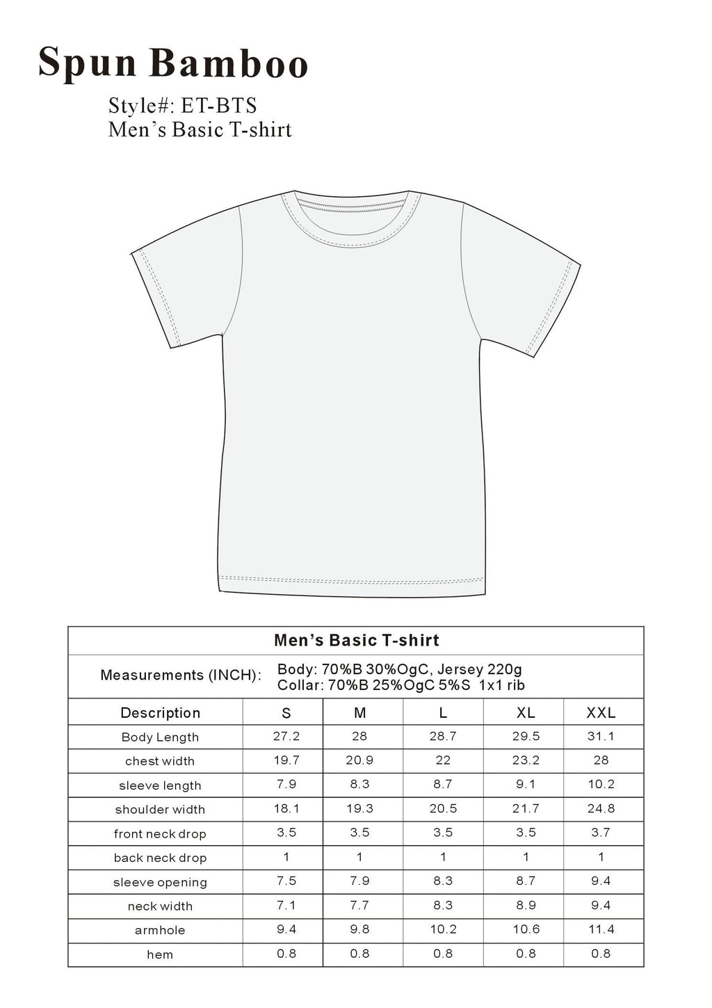 Bamboo Short Sleeve Crewneck T-Shirt