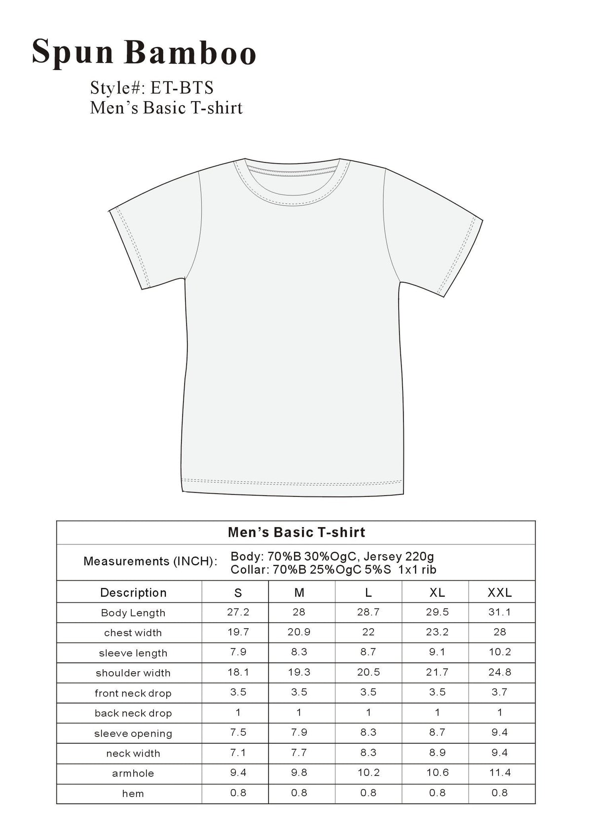 Bamboo Short Sleeve Crewneck T-Shirt
