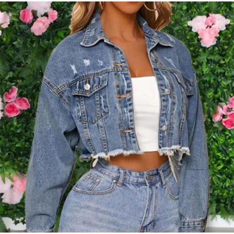 Women's Cropped Denim Jacket