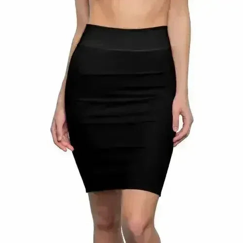 Stretchy Black Mini Pencil Skirt